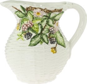 White Italian majolica jug