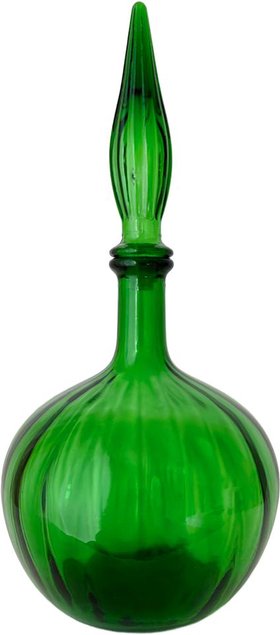 Italian Empoli Hand Blown Green glass decanter from Vintage Pieces