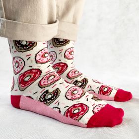 Sweet donut themed socks, sustainable bamboo eco-friendly gift idea