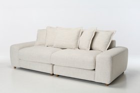 Eden Large Sectional 4 Seater Sofa - Luxe Textured Ecru Fabric