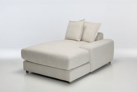 Eden Sectional Sofa Right Chaise Piece - Luxe Textured Ecru Fabric