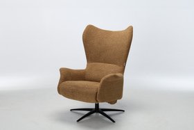 Utah Zero Gravity Swivel Electric Recliner Armchair, Pumpkin Chenille Fabric