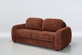 Amie Modern 2.5 Seater Sofa Bed - Red Rust Chenille
