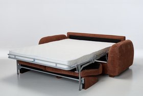 Amie Modern 2.5 Seater Sofa Bed - Red Rust Chenille