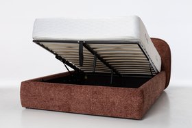 Mila Ottoman Bed with Storage, Copper Blush Basket Weave Chenille