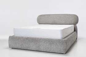 Lyra Ottoman Bed with Storage, Grey Textured Chenille