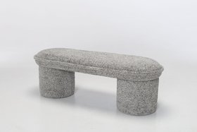 Lyra Upholstered Bench, Grey Textured Chenille