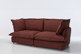 Aura Modula Sofa (3.5 Seater / 5 Seater), Berry Fine Weave Chenille