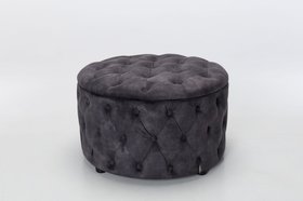 Sadie Storage Footstool, Grey Mocha Mottled Velvet