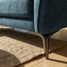 Fabio Modern Corner Chaise Sofa - Blue Weave 