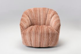 Stevie 360° Swivel Accent Chair, Terracotta Stripe