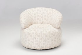Vera 360° Swivel Accent Chair, Ecru Textured Pattern