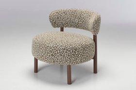 Ziggy Curved Accent Chair, Leopard Green