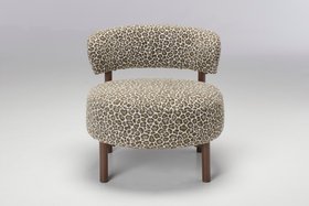 Ziggy Curved Accent Chair, Leopard Green