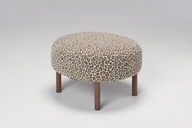 Ziggy Curved Footstool, Leopard Green