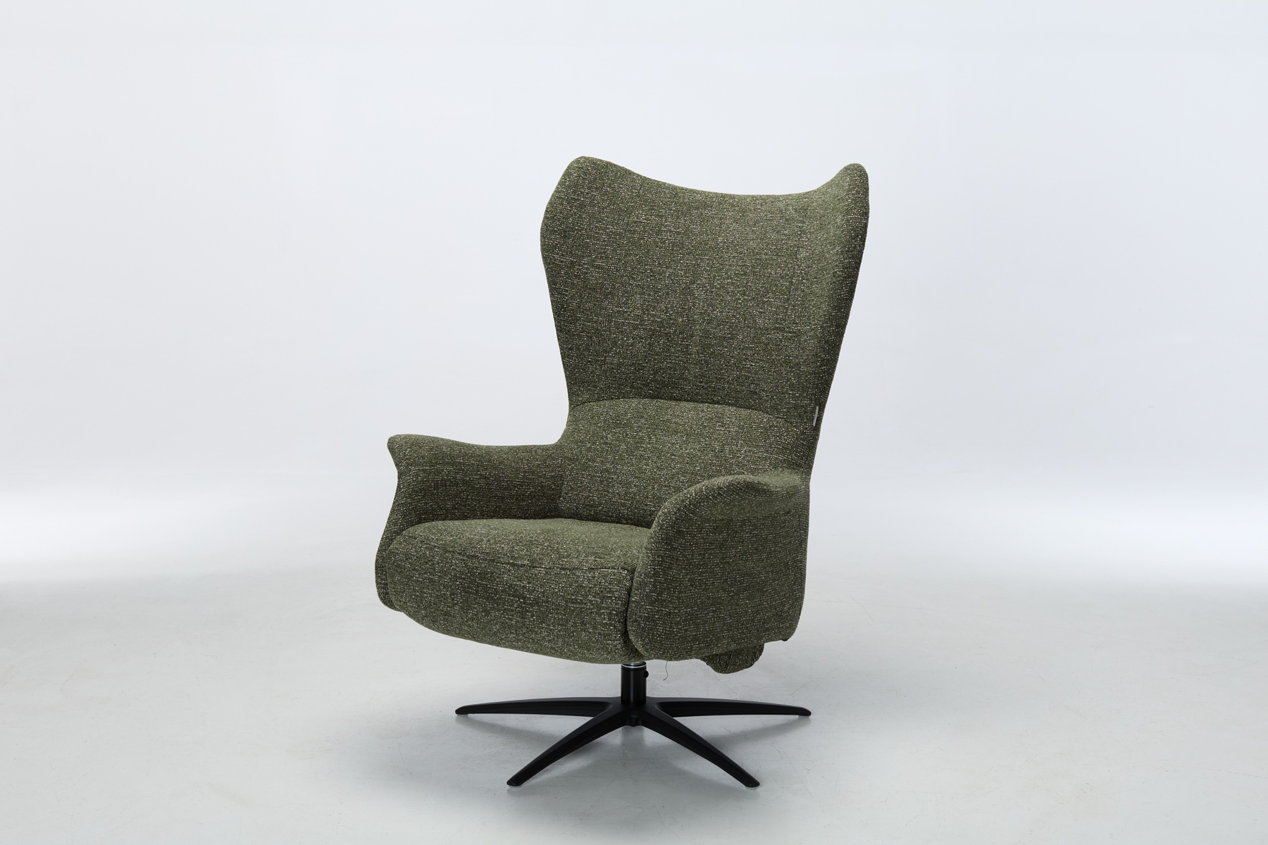 Utah Zero Gravity Swivel Electric Recliner Armchair, Kelly Green Chenille Fabric