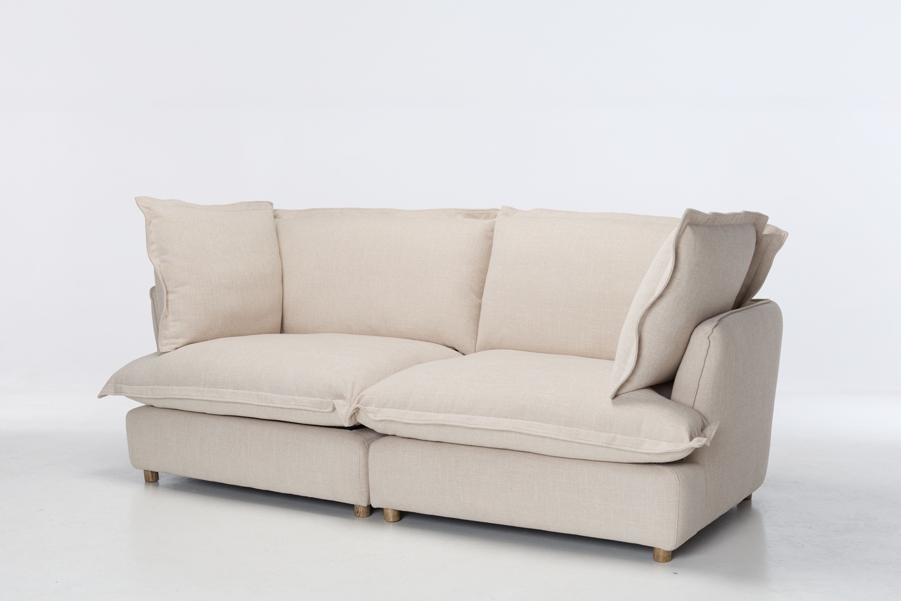 Aura Modula Sofa (3.5 Seater / 5 Seater), Oatmeal Fine Weave Chenille
