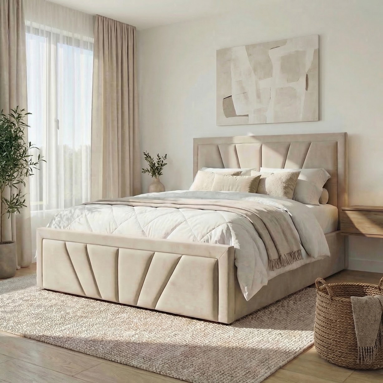 Saison Sprung 5ft King Size Ottoman Bed with Storage, Coffee Velvet