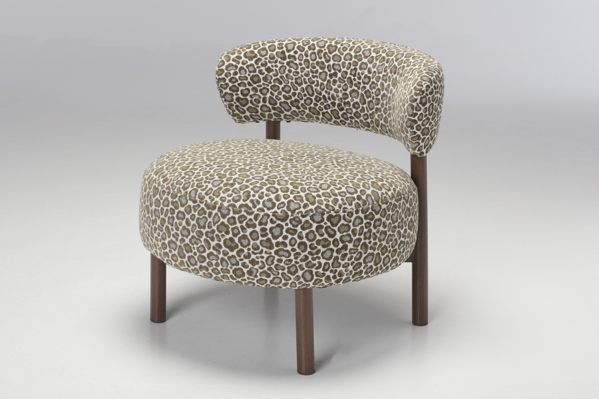 Ziggy Curved Accent Chair, Leopard Green