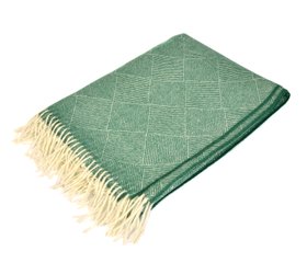 Dark Green Diamonds Baby Alpaca Throw