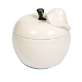 White Ceramic Apple Pot