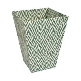 Green Chevron Waste Paper Basket