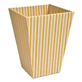 Mustard Stripe Waste Paper Basket