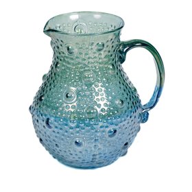 Blue Green Bobble Glass Jug