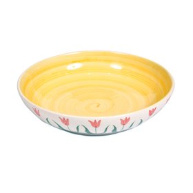 Yellow Floral Salad Bowl