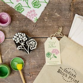 Joy of Print x The Indian Block Print Co. - Geranium Notelets Indian Block Printing Kit
