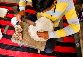 Carving process for Joy of Print x The Indian Block Print Co. - An English Garden Indian Printing Block Set