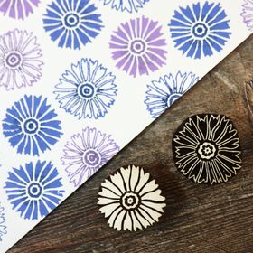 Indian wooden printing blocks - Cornflowers - The Crafty Lass® Summer Collection