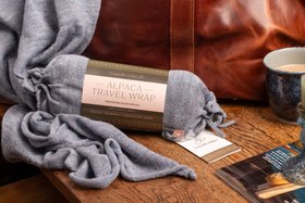 Alpaca Travel Wrap in Dusty Blue