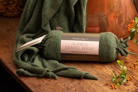 Alpaca Travel Wrap in Forest Green