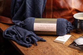 Alpaca Travel Wrap in Indigo