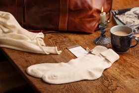 Alpaca Ladies Silky Bed Socks - 100% Alpaca - Ivory