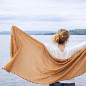 100% Baby Alpaca Wrap in Old Gold