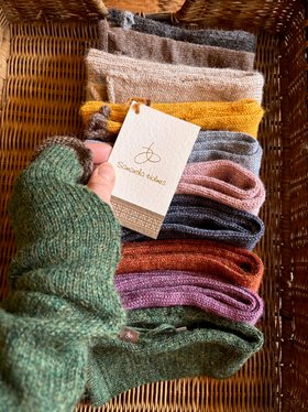 100% Long Alpaca Fingerless Mittens