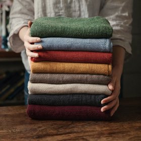 100% Baby Alpaca Wraps Stacked (Travel Wrap without bolster cover)