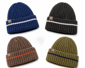 Chunky Alpaca Fisherman's Beanie Hat in Olive Green