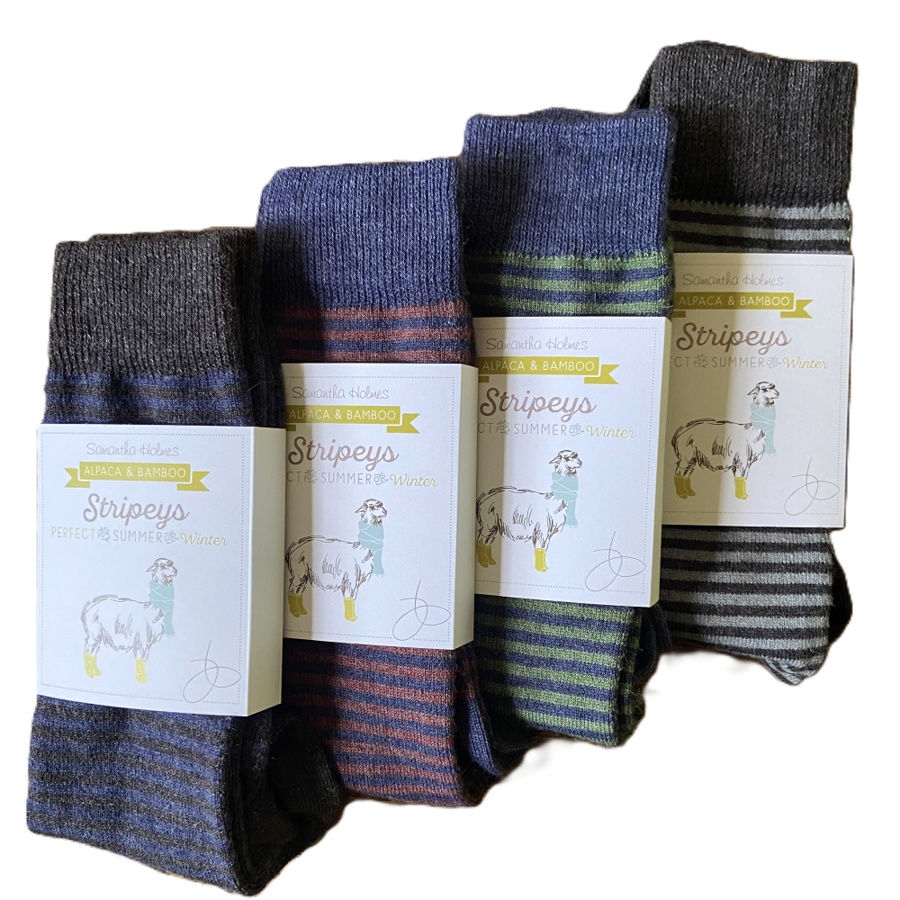 Alpaca and Bamboo Striped Socks