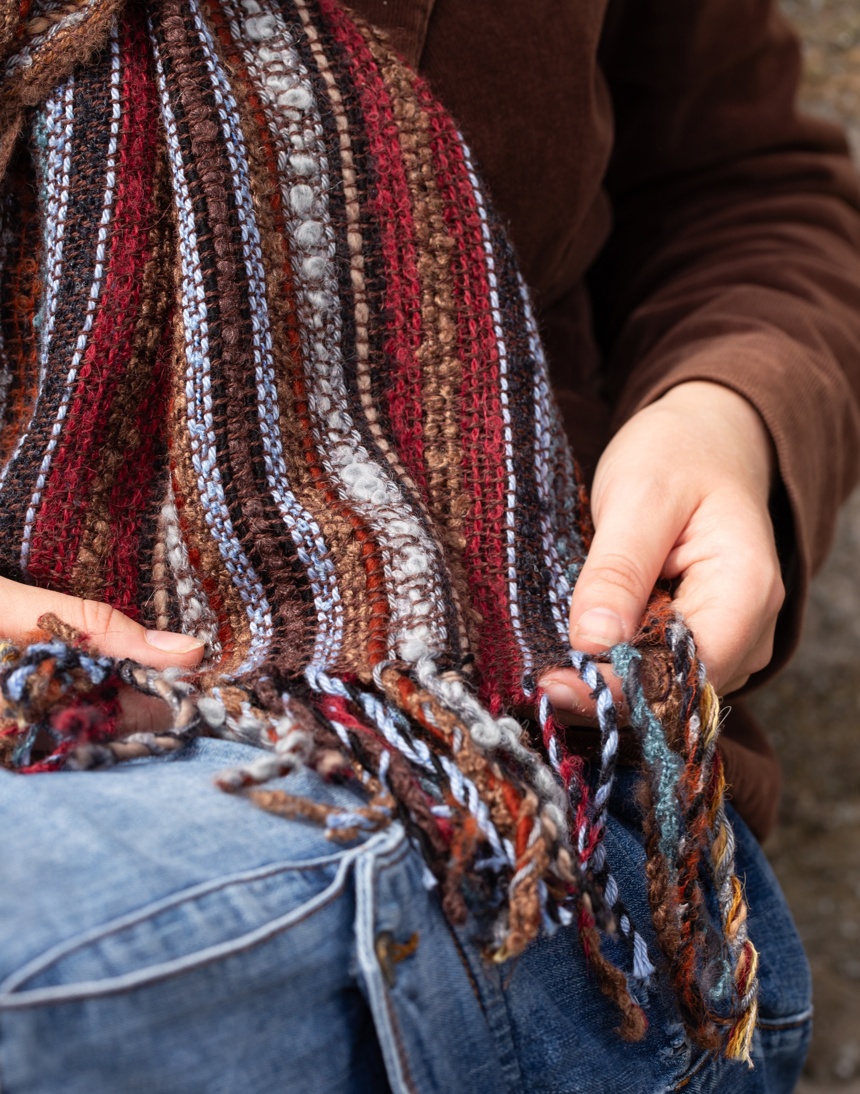 Woven Alpaca Rockpool Scarf - Detail