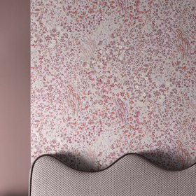 Painterly Flora Pink Wallpaper and Thistle paint