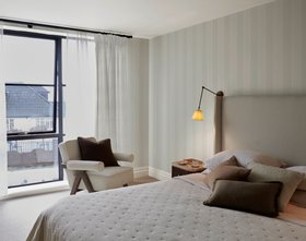 Graham & Brown Glass heart paint with Baroque Flock Natural wallpaper