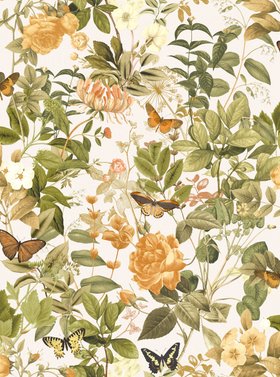 BODNANT GARDEN CREME BRULEE WALLPAPER