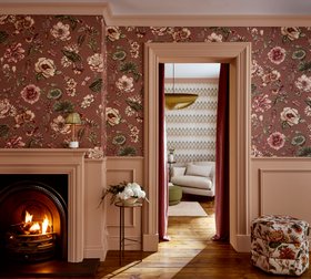 Grove Dusky Pink Wallpaper | Rose Earth paint | Zigzagare Green Roselle Grove Dusky Pink