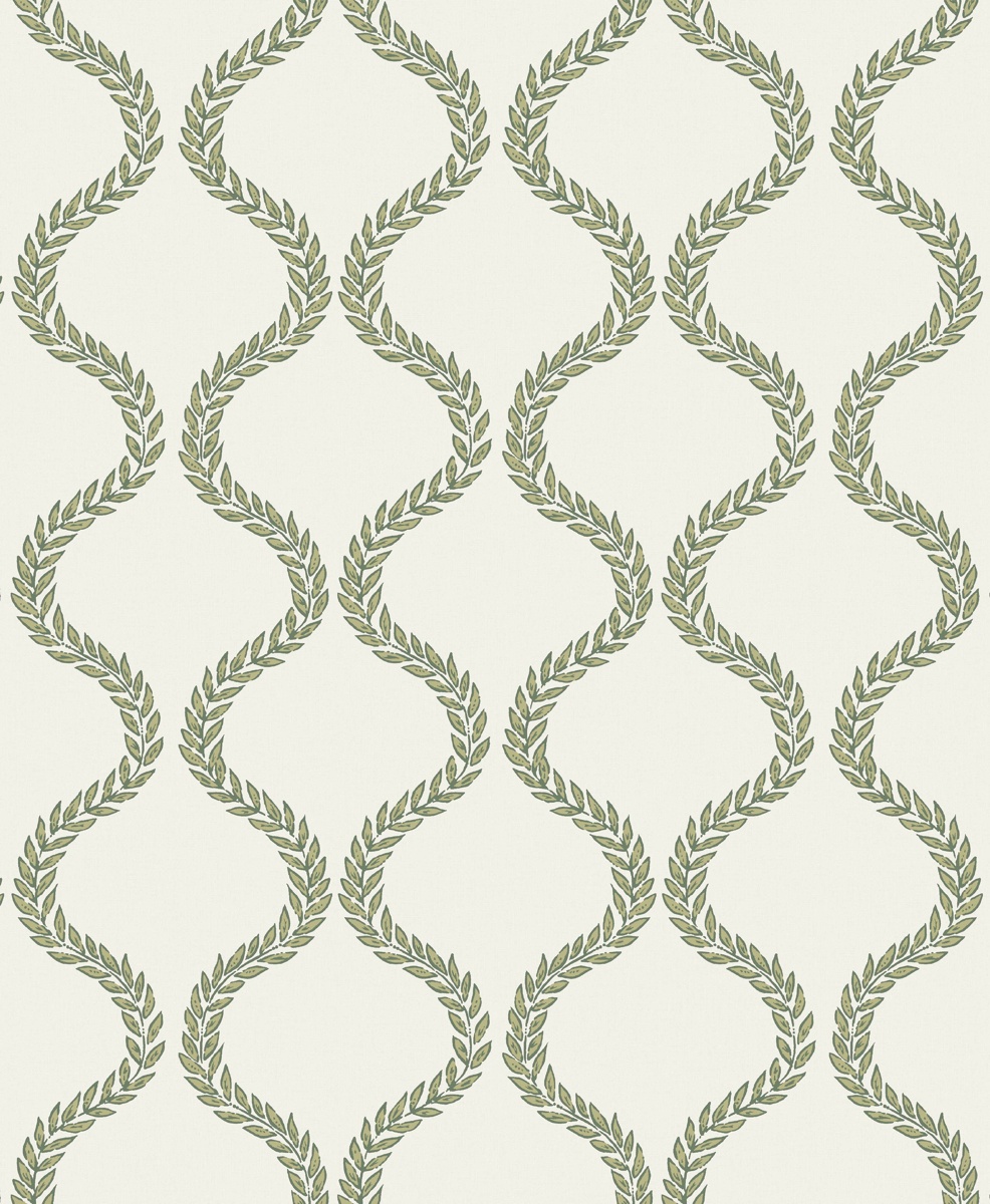 LAUREL LEAF TRELLIS WALLPAPER - WILLOW