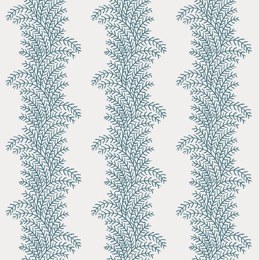 WHISPERING FERN WALLPAPER - NAVY