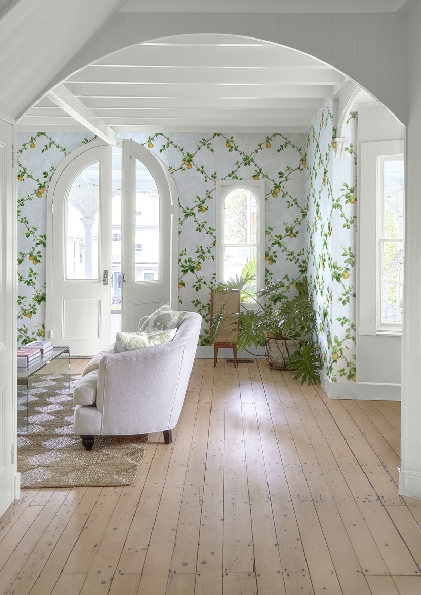 Graham & Brown x Kate Berry Gem Espalier Sky Bespoke Mural Champagne Flute Paint