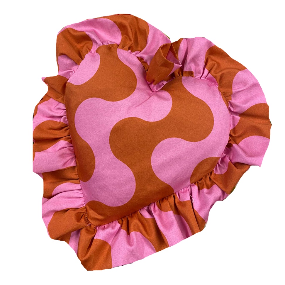Dragstrip Disco Young Hearts Ruffle Cushion
